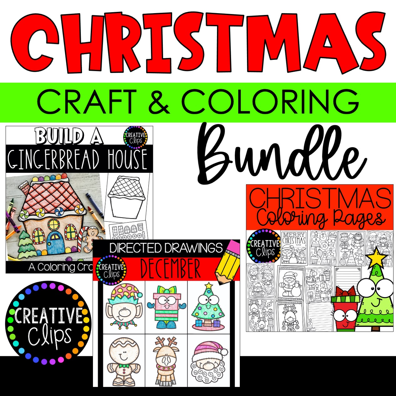 Christmas Craft and Coloring Bundle | Coloring Pages