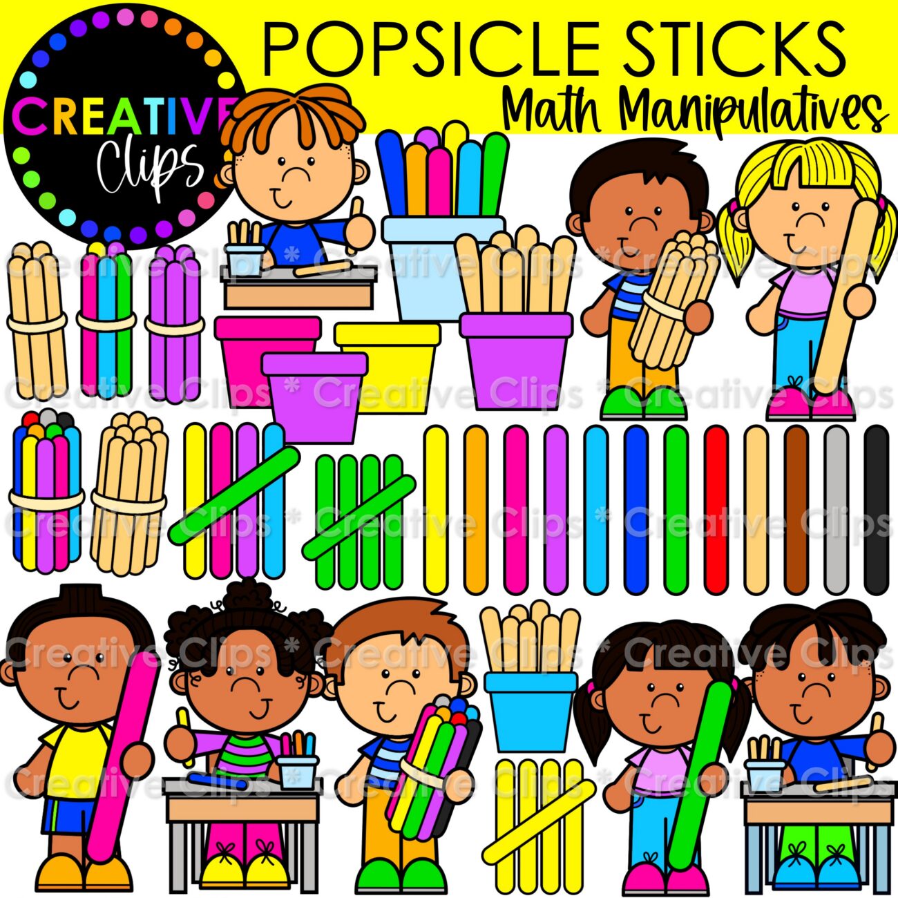 Popsicle Stick Clipart | Math Manipulatives, Kids, Popsicle Sticks