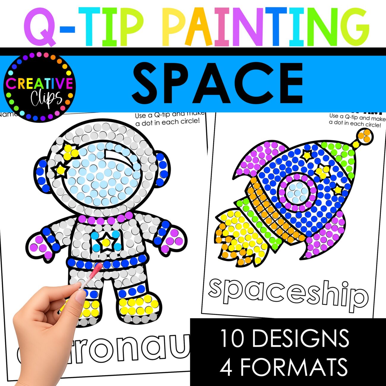 Space Q-Tip Painting Craft | Fine Motor Dot Painting Activities