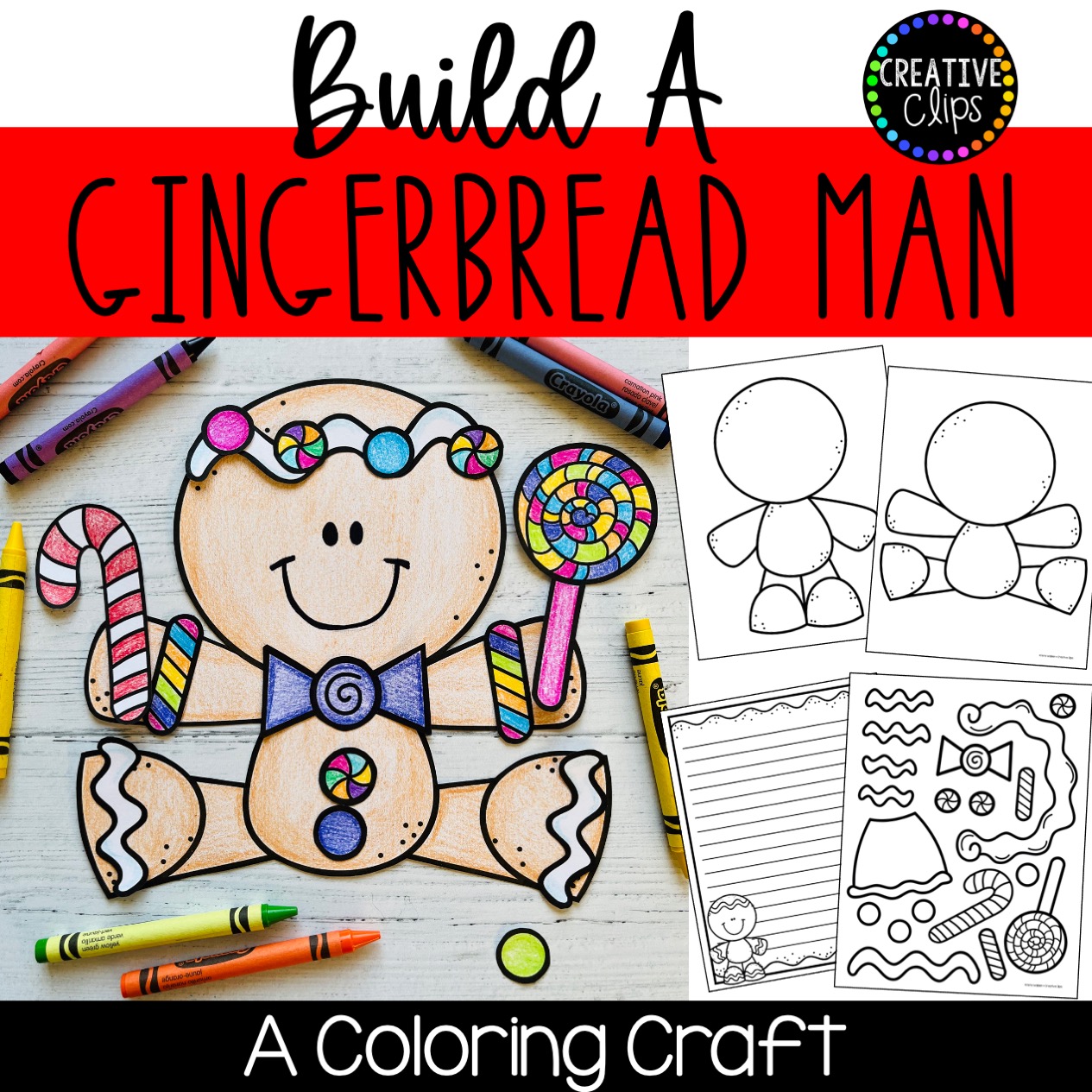 Build a Gingerbread Man Craft | Coloring Pages and Gift Bag Craft