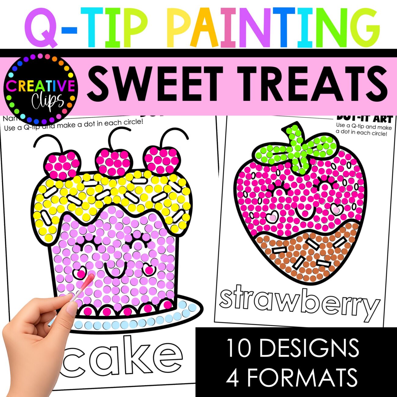 Sweet Treats Q-Tip Painting Craft | Fine Motor Dot Painting Activities