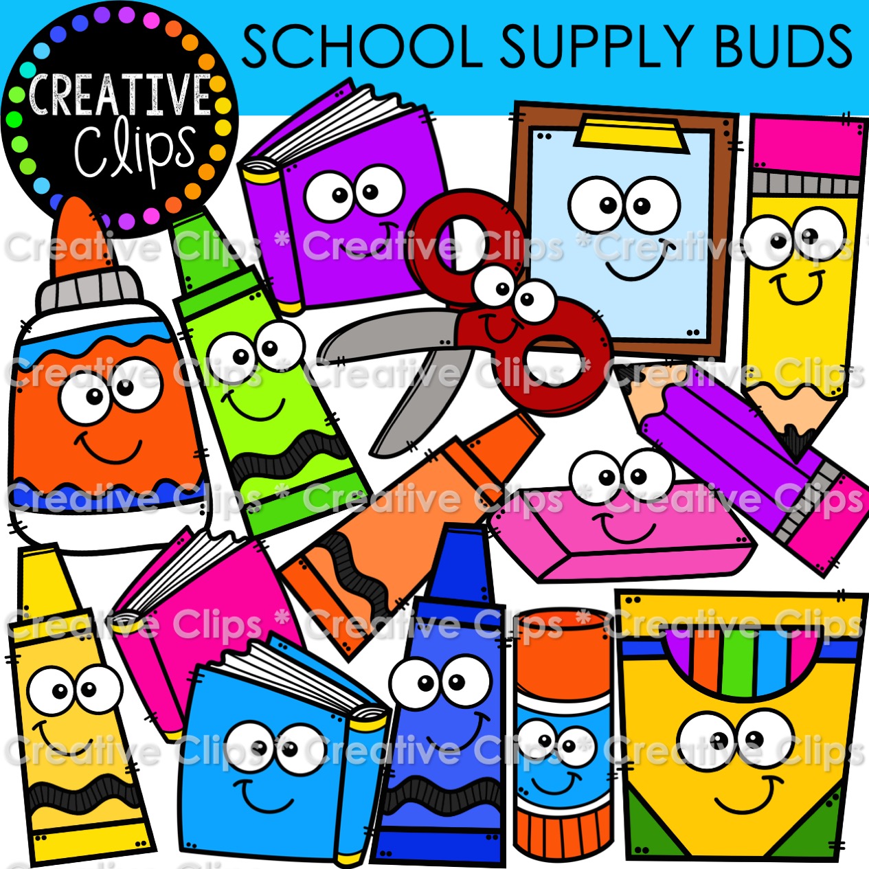 School Supply Clipart Buds | Back to School