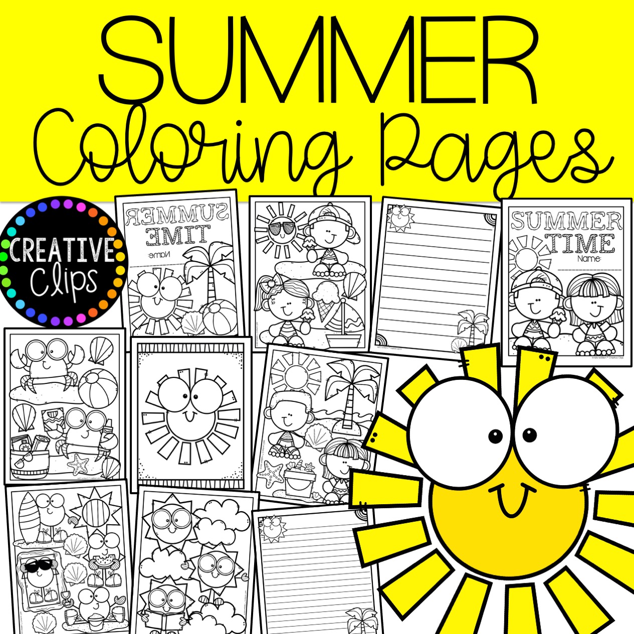 Summer Coloring Pages Sheets for End of Year Activities