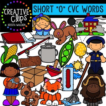 Short O Vowel Clipart CVC