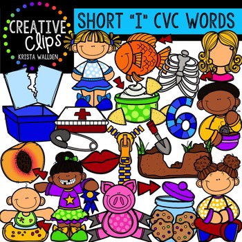Short I Vowel Clipart CVC