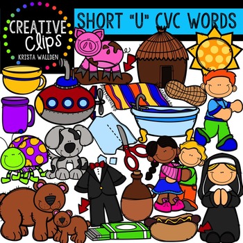 Short U Vowel Clipart CVC
