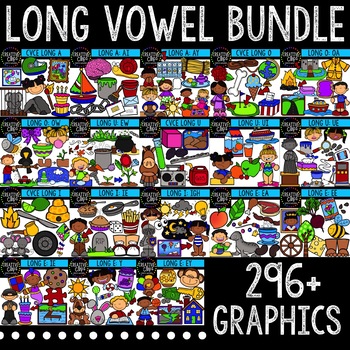 Long Vowel Clipart Bundle | Phonics and Word Family Vowel Teams