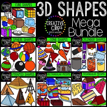 3D Shapes Clipart Bundle