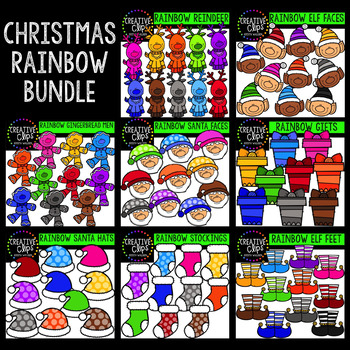 Christmas Clipart Rainbow MEGA Bundle