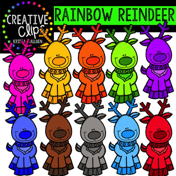Rainbow Reindeer Clipart
