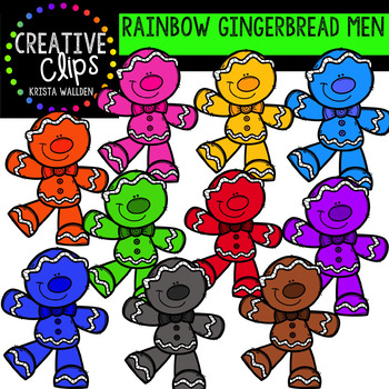 Rainbow Gingerbread Man Clipart