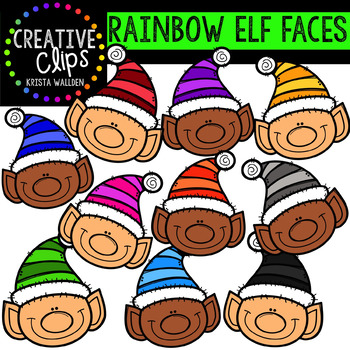 Rainbow Elf Clipart | Faces