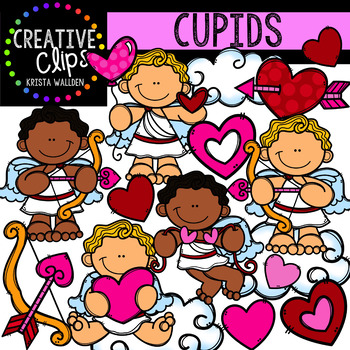 Cupid and Heart Valentine Clipart