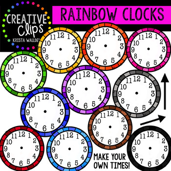 Rainbow Clock Clipart