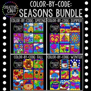 Color by Number or Code | Seasons Bundle