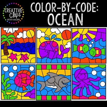 Color by Code | Ocean Clipart