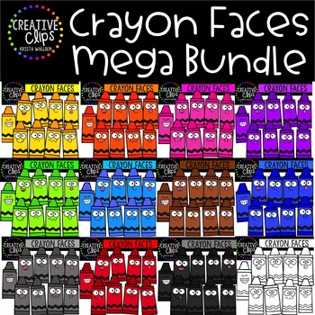 Crayon Faces Mega Bundle | School Clipart