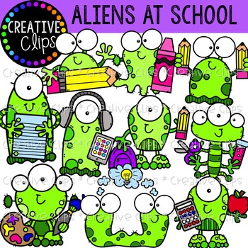 Aliens at School Clipart